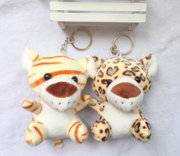 Animal(Tiger/Elephant/Monkey/Lion/Giraffe/Cheetah) Plush Keychain 10cm