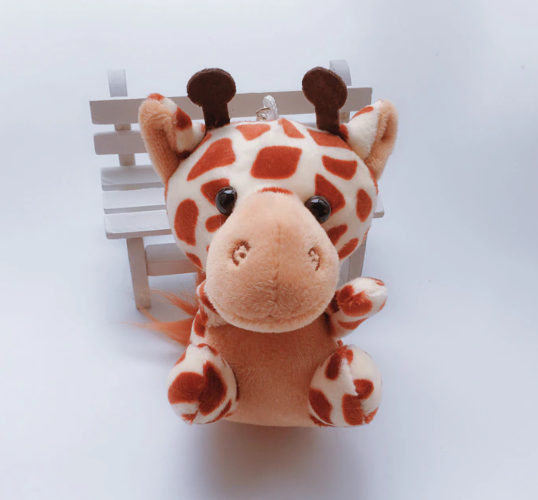 Animal (Tiger/Elephant/Monkey/Lion/Giraffe/Cheetah) Plush Keychain 10cm