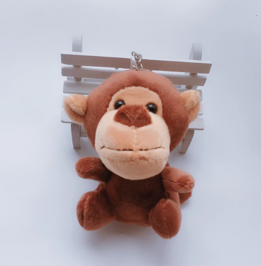 Animal (Tiger/Elephant/Monkey/Lion/Giraffe/Cheetah) Plush Keychain 10cm