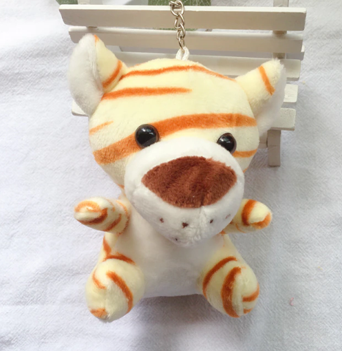 Animal (Tiger/Elephant/Monkey/Lion/Giraffe/Cheetah) Plush Keychain 10cm