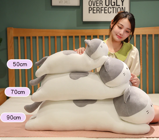 Grey Cat Pillow Plush Toys 50-90cm