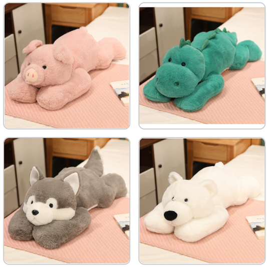 Lying Animal (Polar Bear/Pig/Husky Dog/Dinosaur) Plush Toys