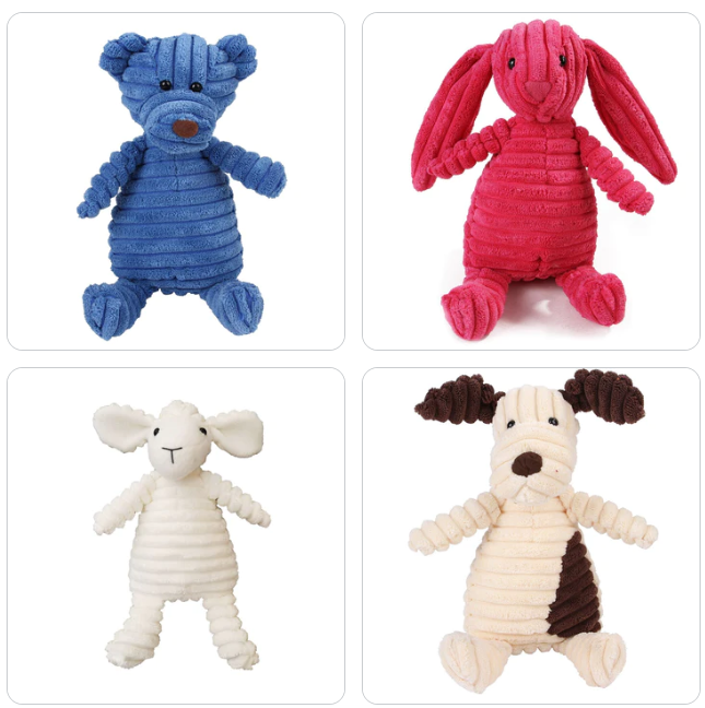 Animal (Corduroy) Plush Toys 20cm (Sheep/Bear/Fox/Duck/Monkey/Rabbit/Rhinoceros/Crocodile/Elephant/Dog)