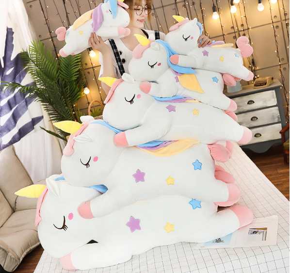 Unicorn (Colourful) Pillow Plush Toys 40cm-100cm