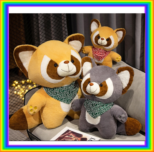 Cute Raccoon(Brown/Grey) with Red/Green Scarf Plush Toys 45-90cm