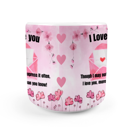 Heart-shaped Mug with "I Love you" message (10.3 OZ)