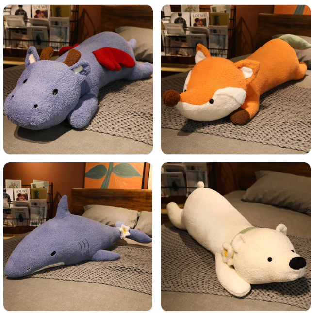 Animal (Fox/Shark/Rabbit/Bear/dragon) Pillow Plush Toys 100/120cm