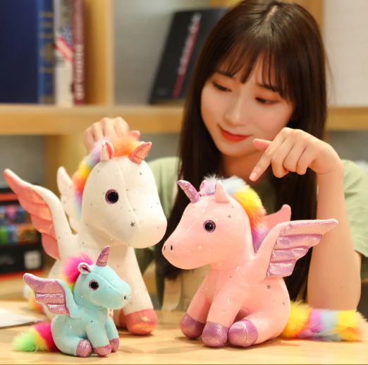 Angelic Unicorn Plush Toys and Keychains 10/20/30cm - Pink/Blue/Purple/White