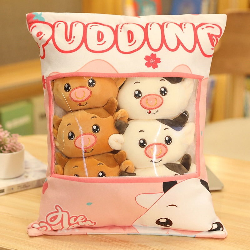 A Bag With 6-9 pieces of Mini balls Snacks/Pudding Plush Toys 40-50cm