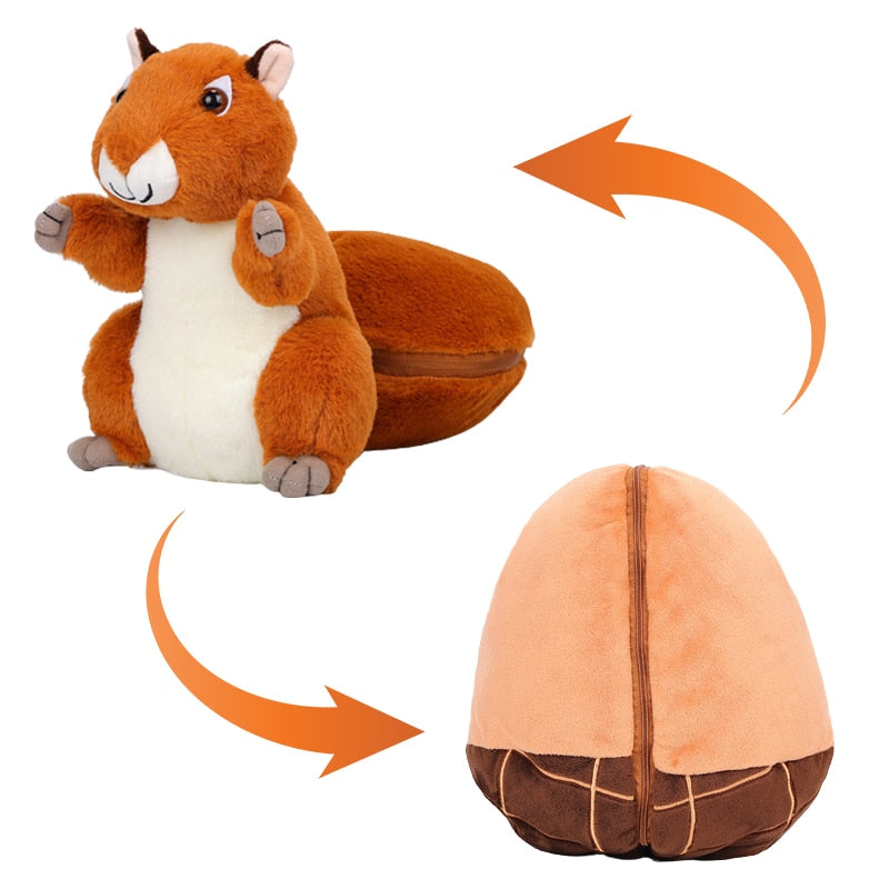 Funny Squirrel Into Brown Nut Plush Toys 25cm