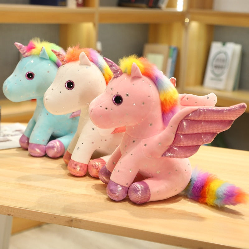 Angelic Unicorn Plush Toys and Keychains 10/20/30cm - Pink/Blue/Purple/White