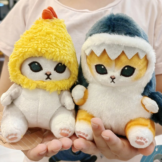 Cute Shark Cat & Fried Shrimp Cat Plush Keychain 13cm