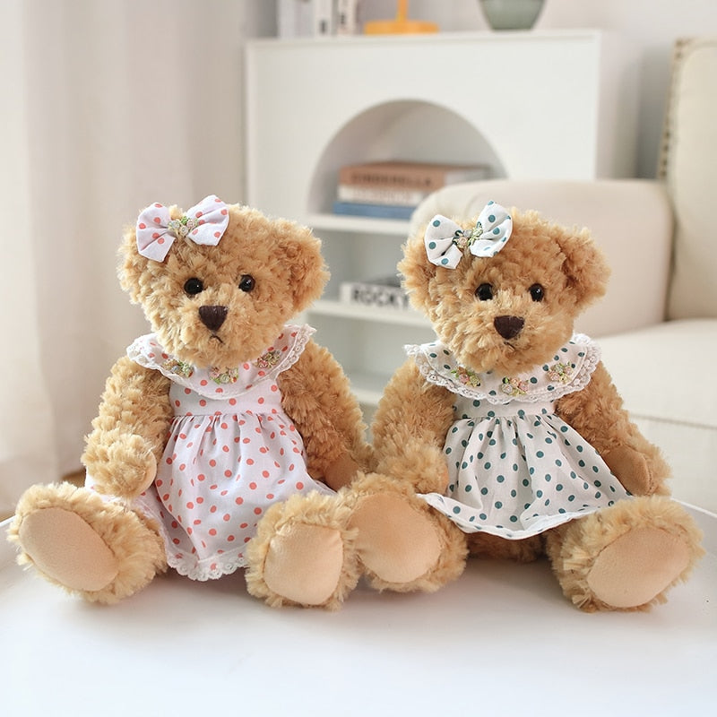 Teddy Bear (Couple With Cloth) Plush Toys 2 pcs/lot 26cm