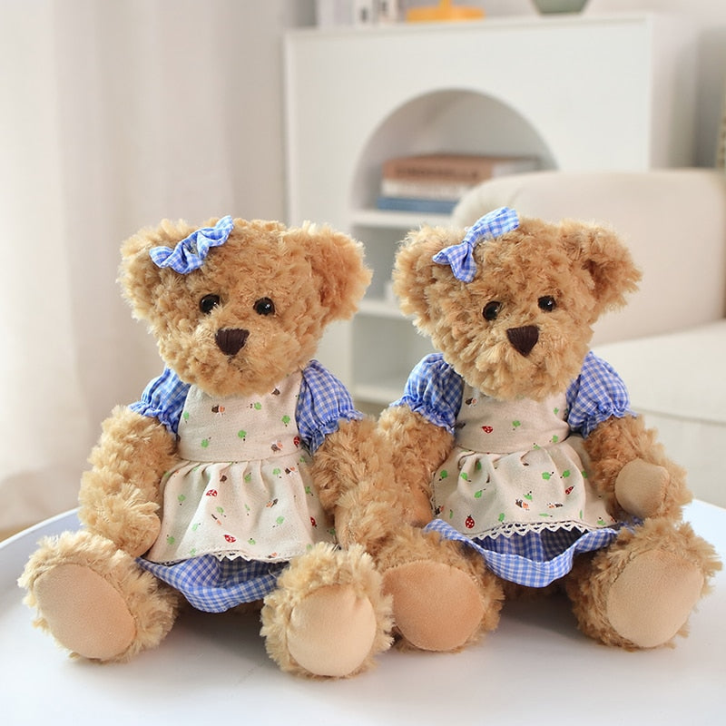 Teddy Bear (Couple With Cloth) Plush Toys 2 pcs/lot 26cm