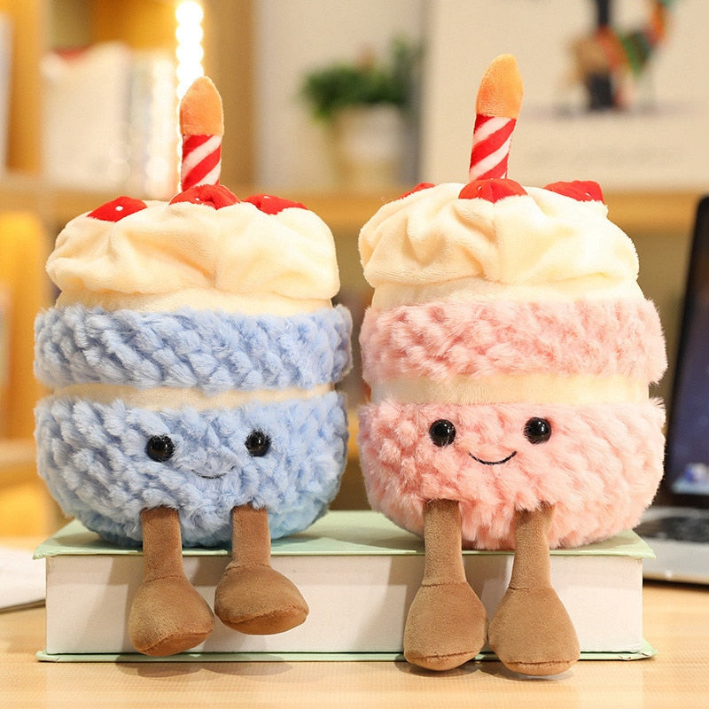 Food (Birthday Cake With A Candle/Strawberry Cupcake) Plush Toys