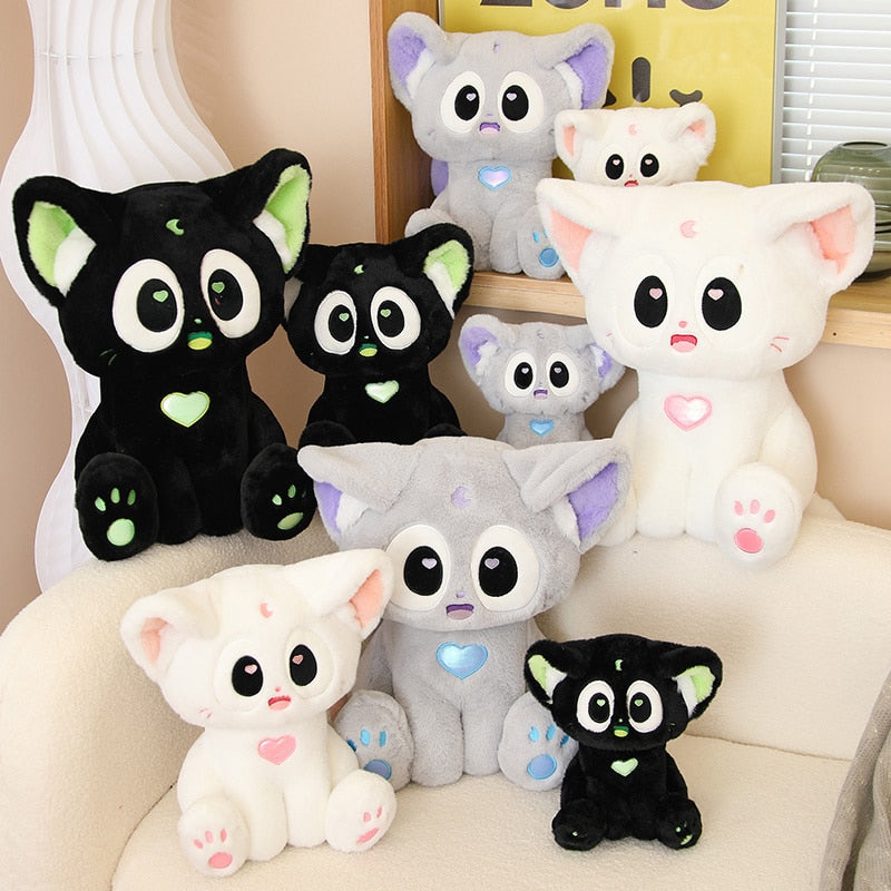 Cut Cat Plush Toys 21cm/30cm/40cm - Black/White/Grey