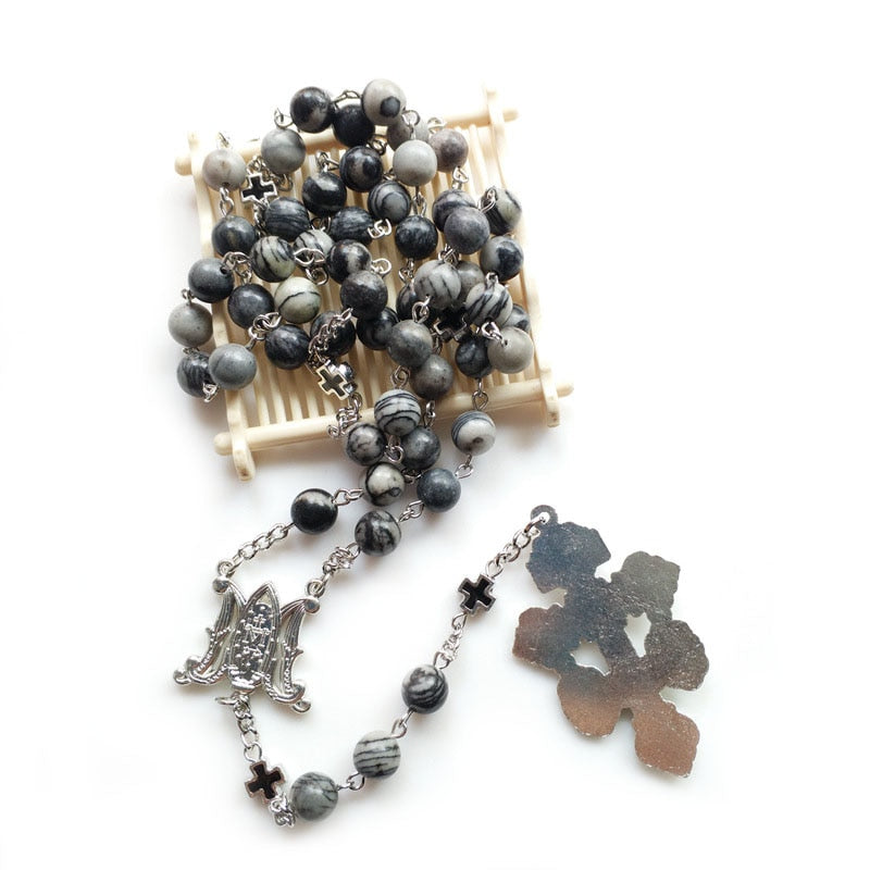 Rosary (QIGO Black Stone Beads) Rosary 84cm