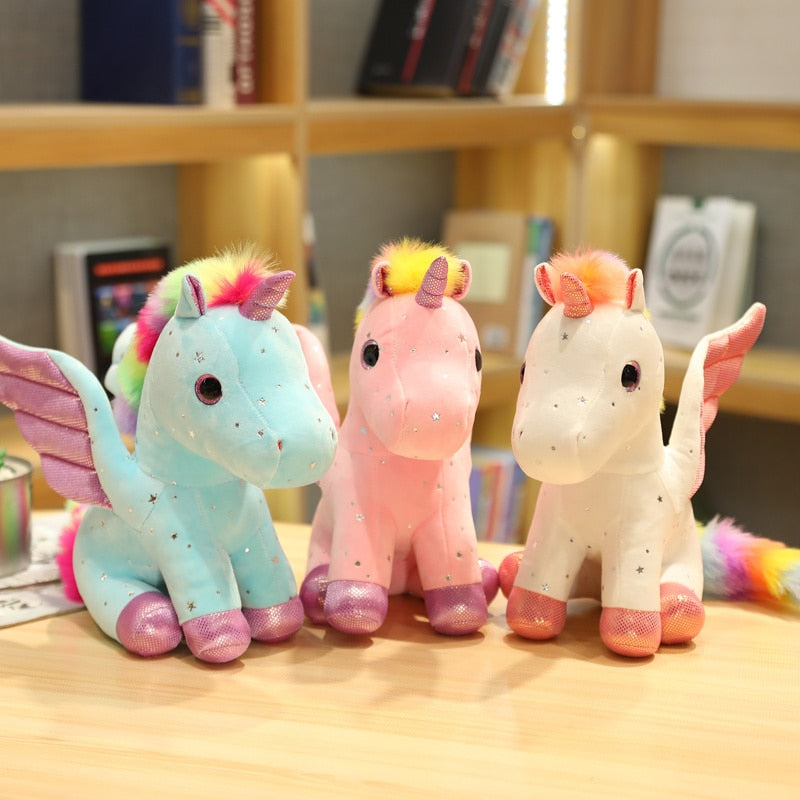 Angelic Unicorn Plush Toys and Keychains 10/20/30cm - Pink/Blue/Purple/White