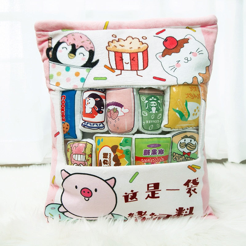 A Bag With 6-9 pieces of Mini balls Snacks/Pudding Plush Toys 40-50cm