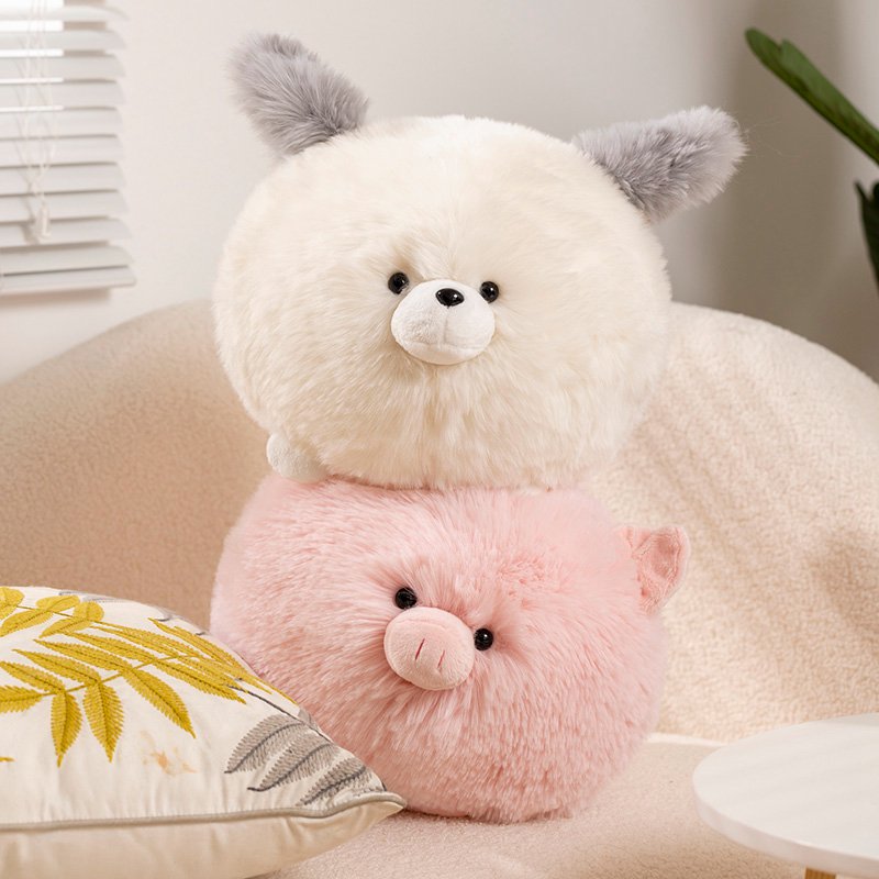 Funny Dog/Pig Round Shaped Plush Toys 30cm