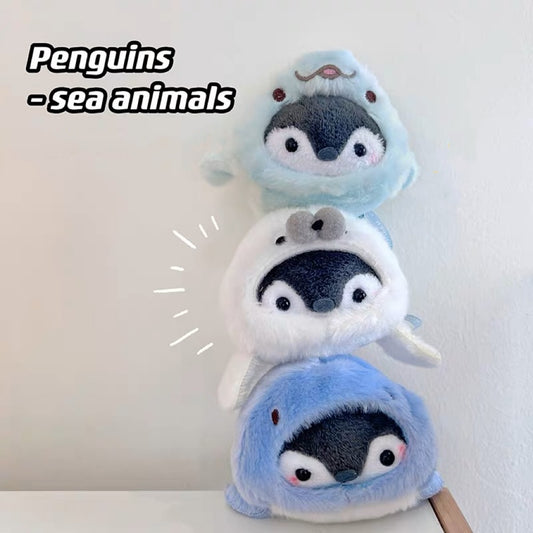 Penguin Dress Up as Sea Animals Plush Keychains 12cm - 3 Styles